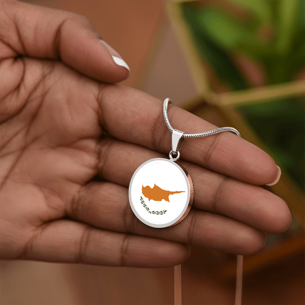 Cyprus Flag Pendant Necklace