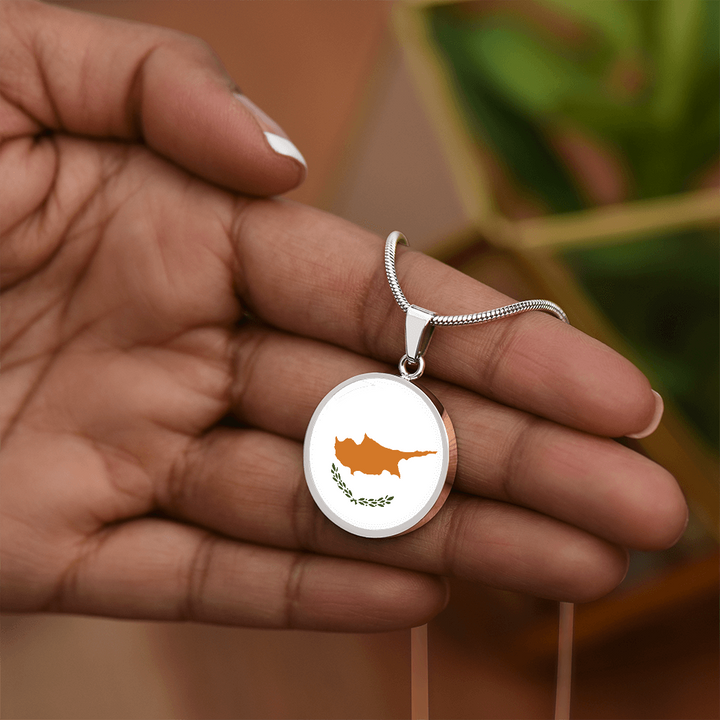 Cyprus Flag Pendant Necklace