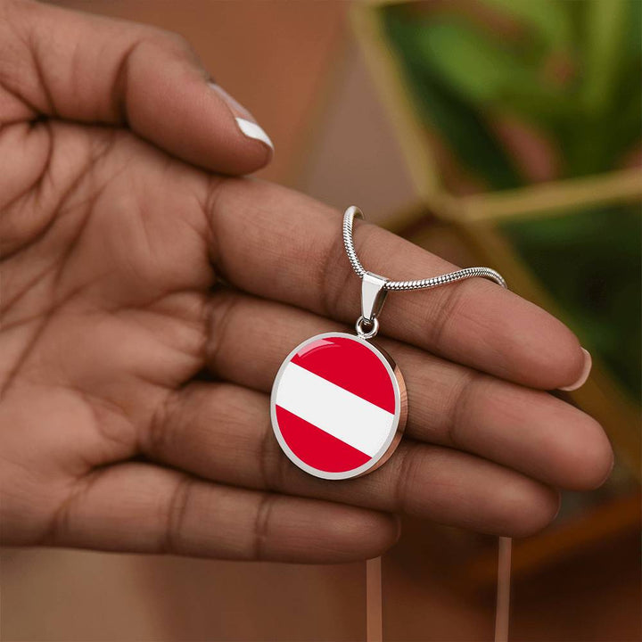 Austria Flag Pendant Necklace