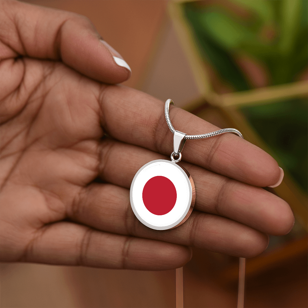 Japan Flag Pendant Necklace