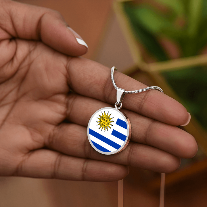 Uruguay Flag Pendant Necklace