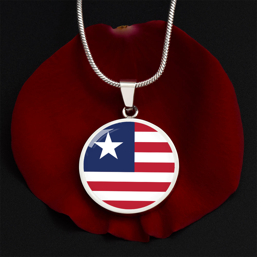 Liberia Flag Pendant Necklace