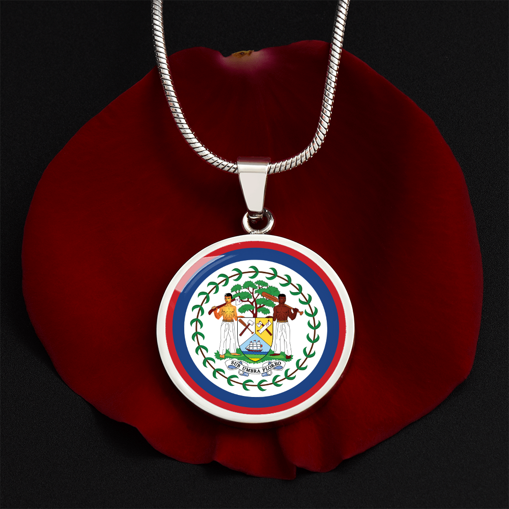 Belize Flag Pendant Necklace