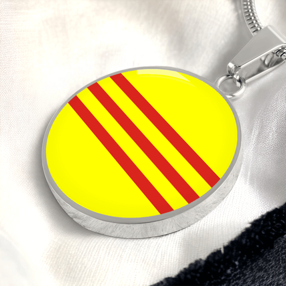 South Vietnam Flag Pendant Necklace