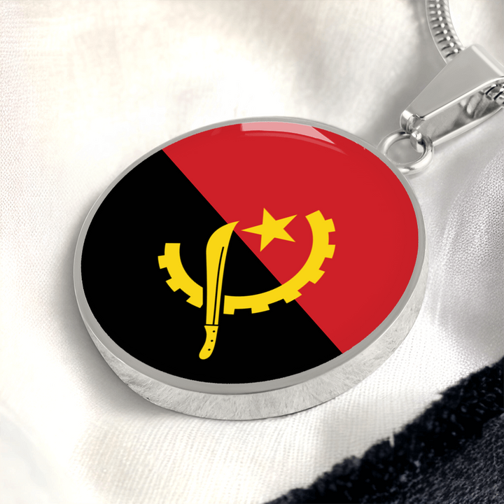 Angola Flag Pendant Necklace