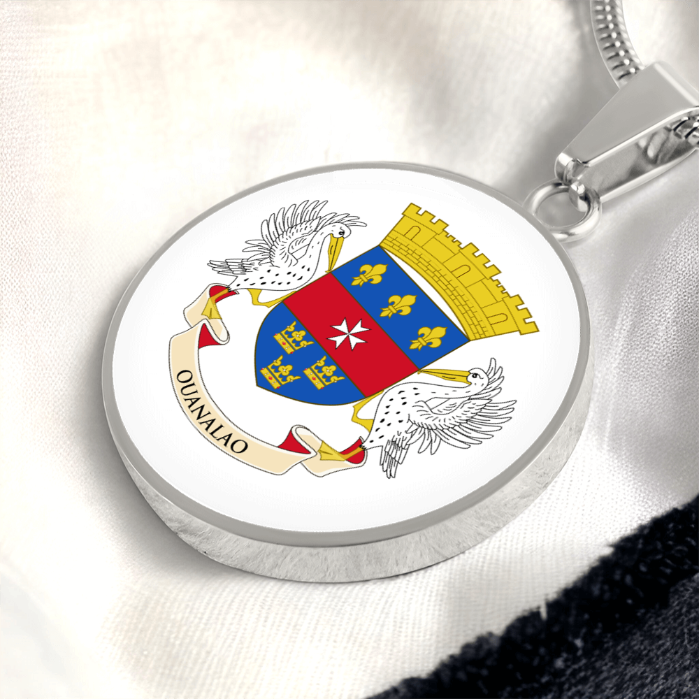 Saint Barthelemy Flag Pendant Necklace