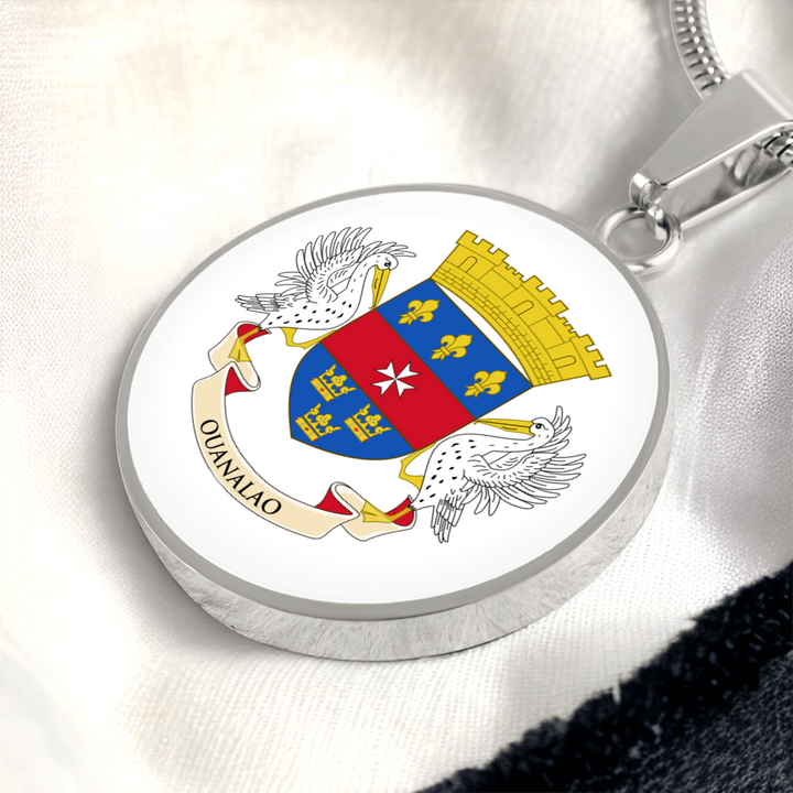Saint Barthelemy Flag Pendant Necklace