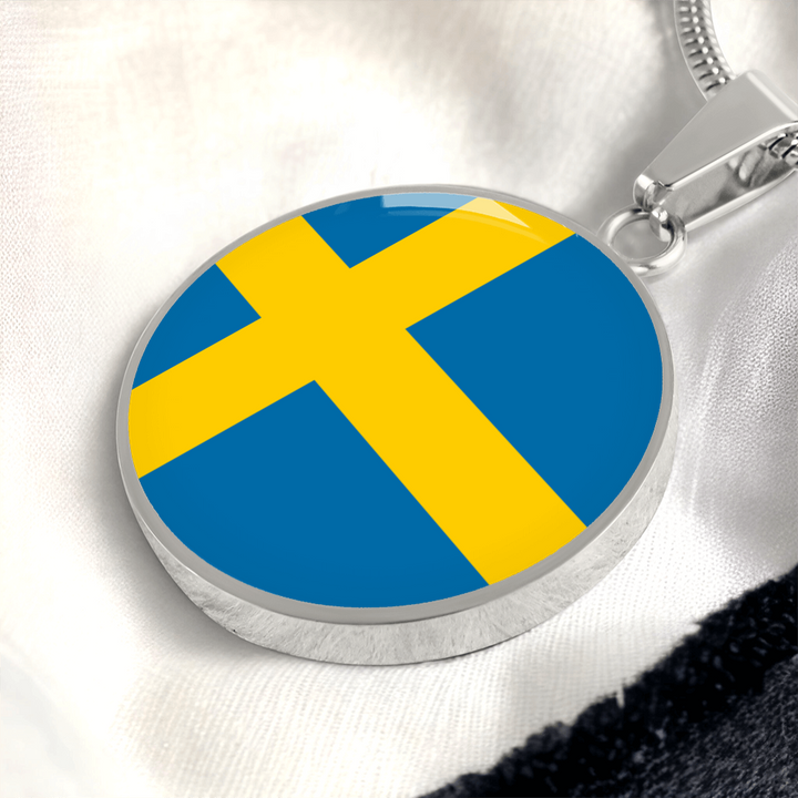 Sweden Flag Pendant Necklace