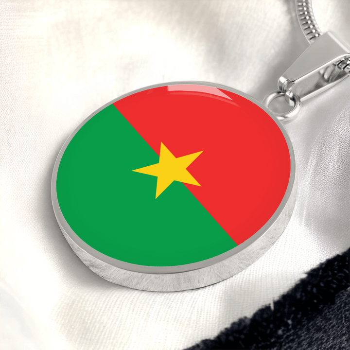 Burkina Faso Flag Pendant Necklace