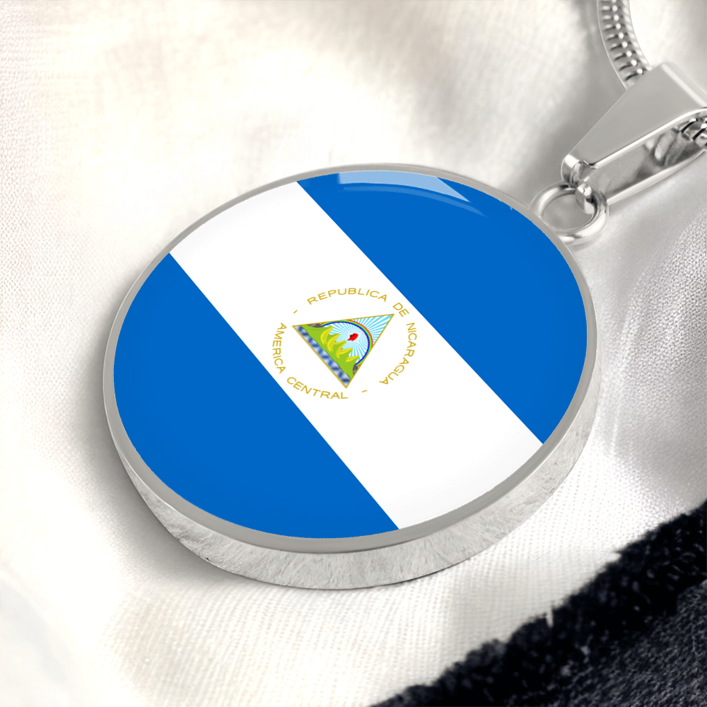 Nicaragua Flag Pendant Necklace