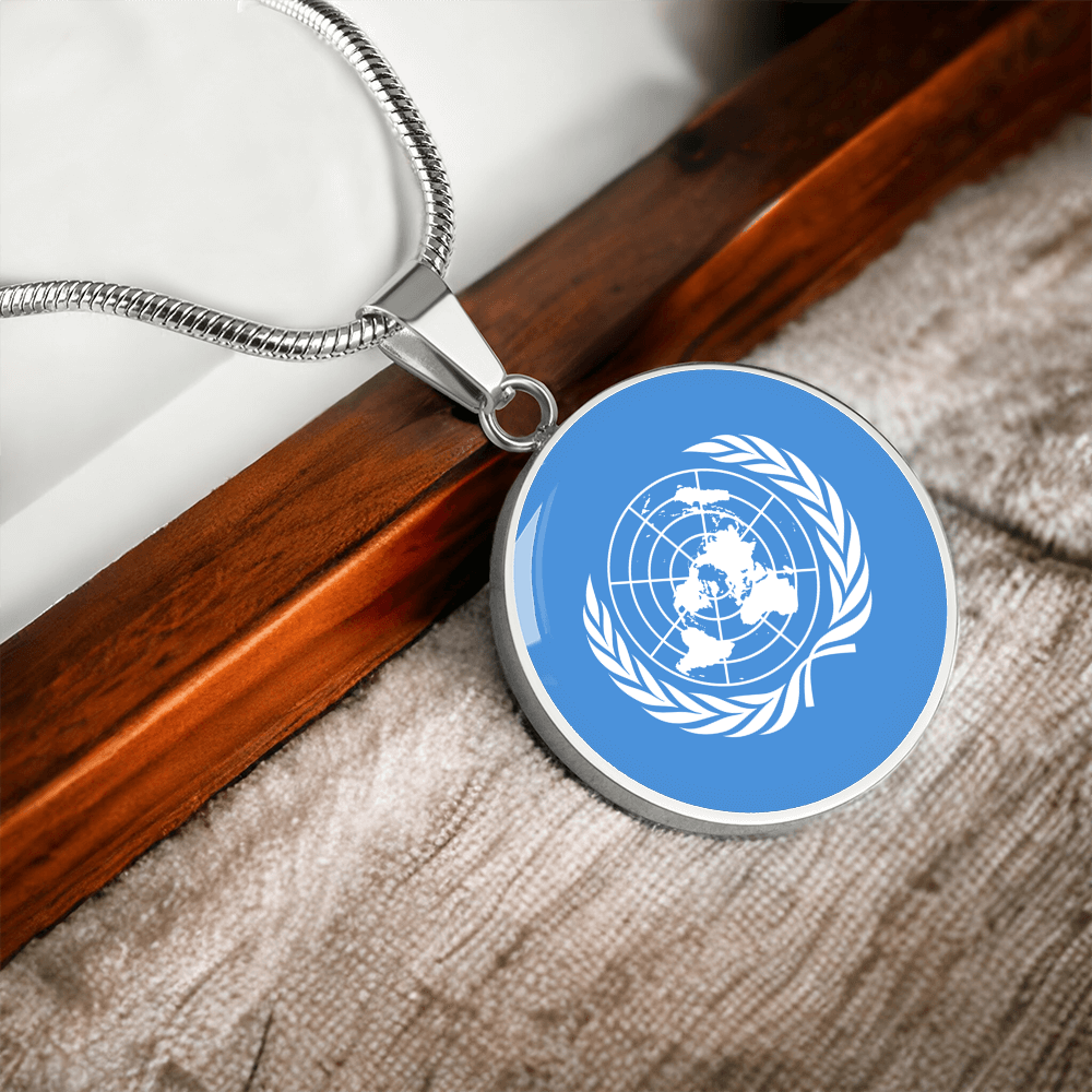 United Nations Flag Pendant Necklace