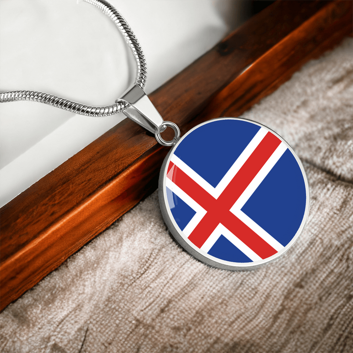 Iceland Flag Pendant Necklace