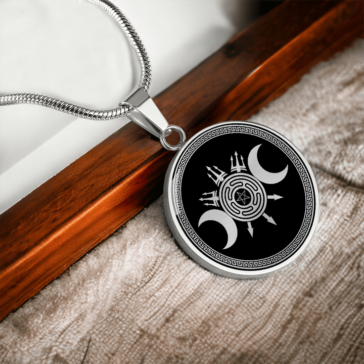 Triple Moon Labyrinth Necklace