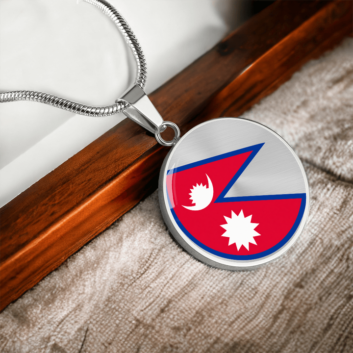 Nepal Flag Pendant Necklace
