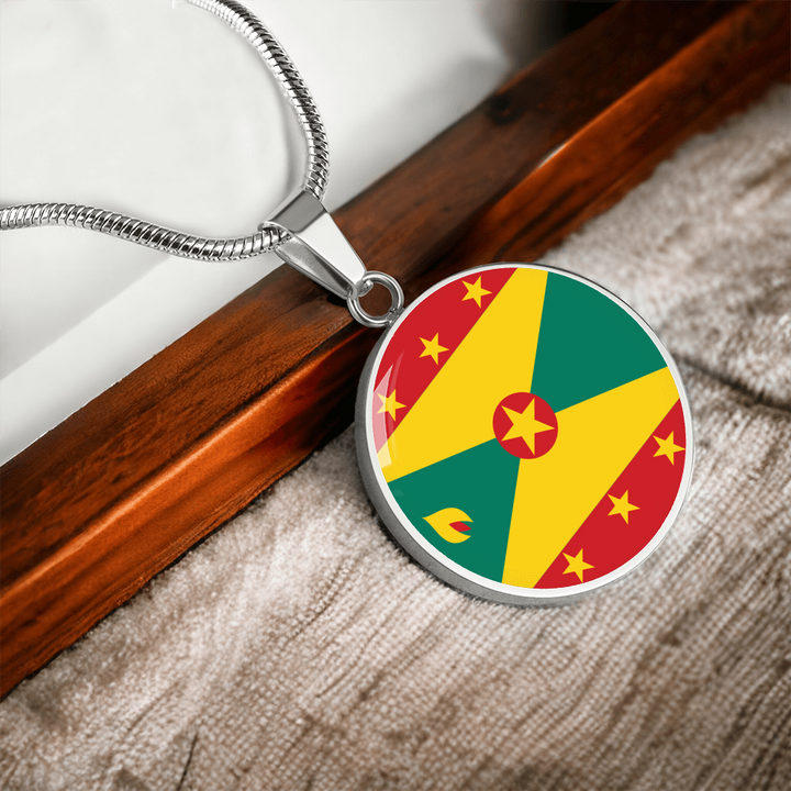 Grenada Flag Pendant Necklace