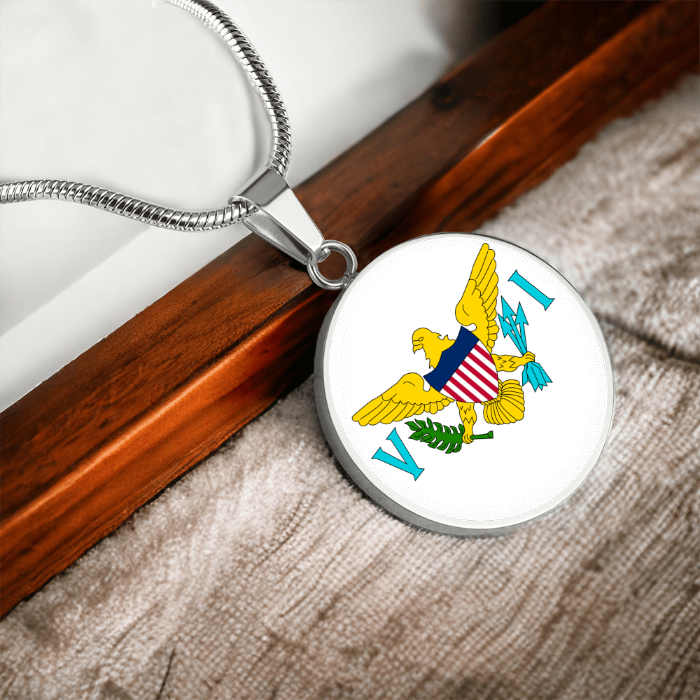 United States Virgin Islands Flag Pendant Necklace
