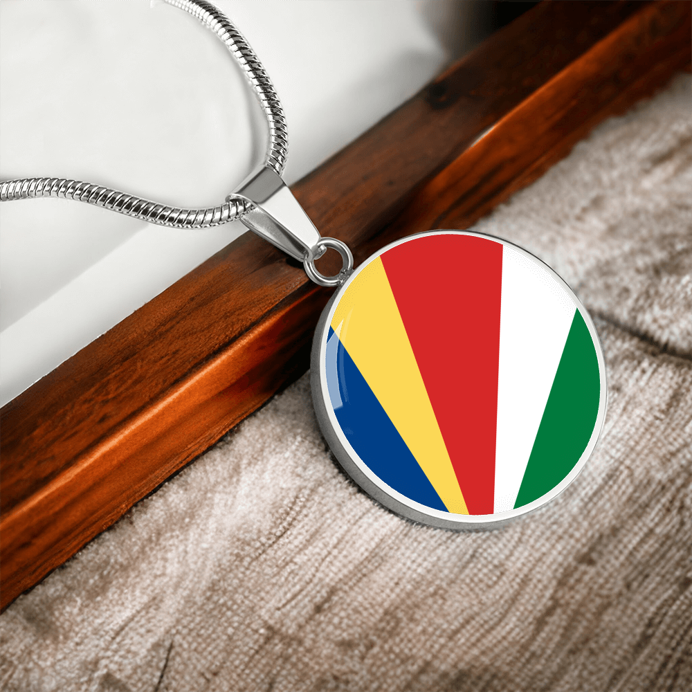 Seychelles Flag Pendant Necklace