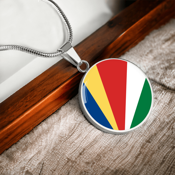 Seychelles Flag Pendant Necklace