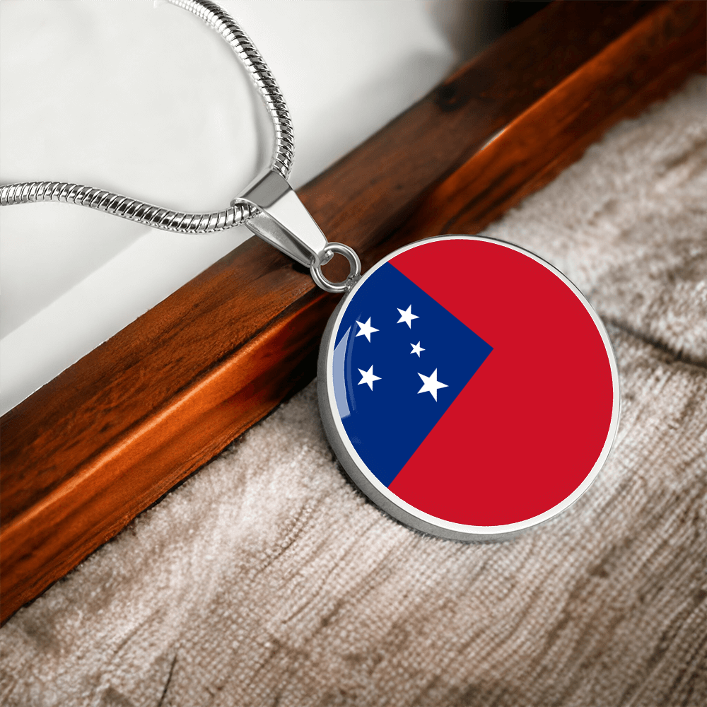Samoa Flag Pendant Necklace