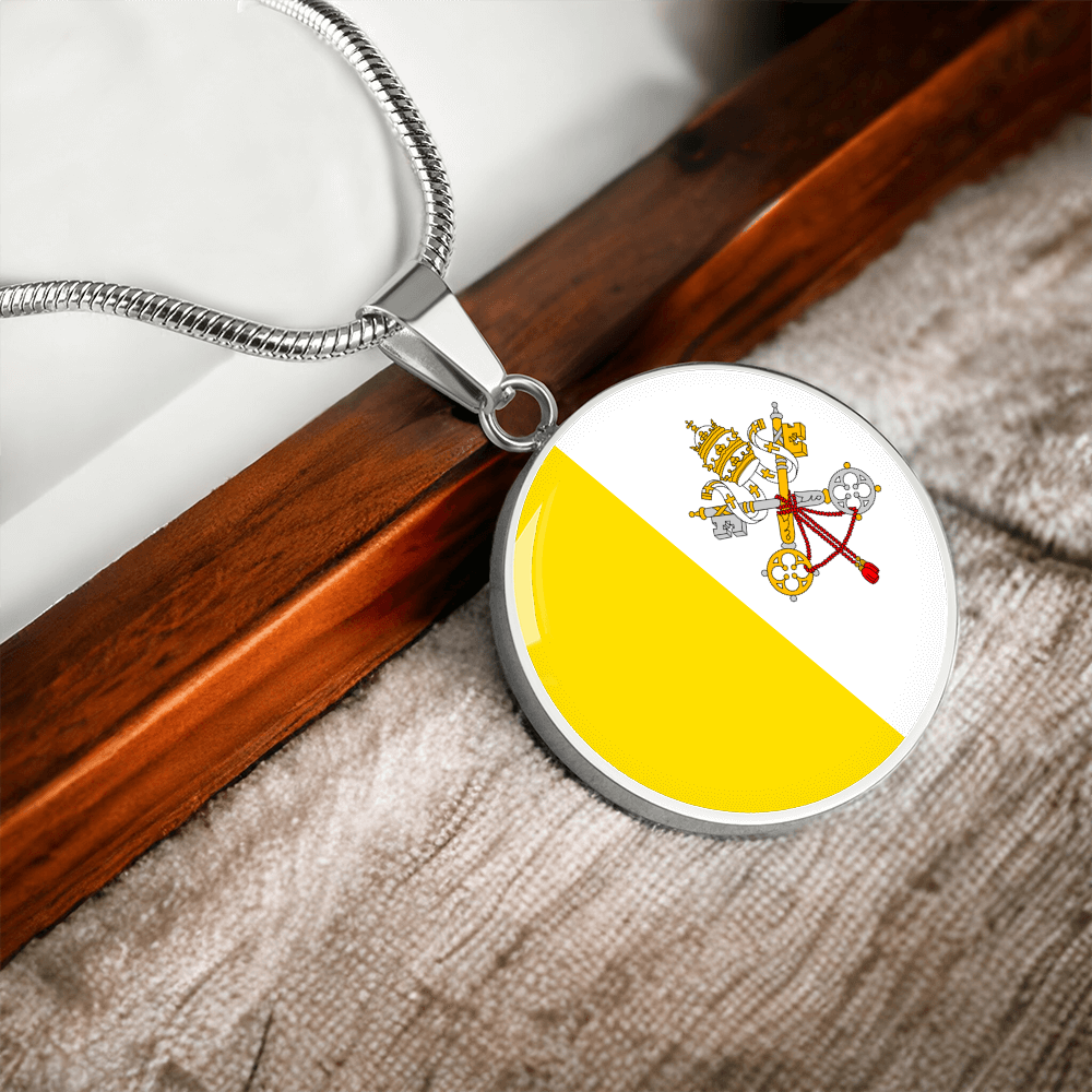 Vatican City Flag Pendant Necklace