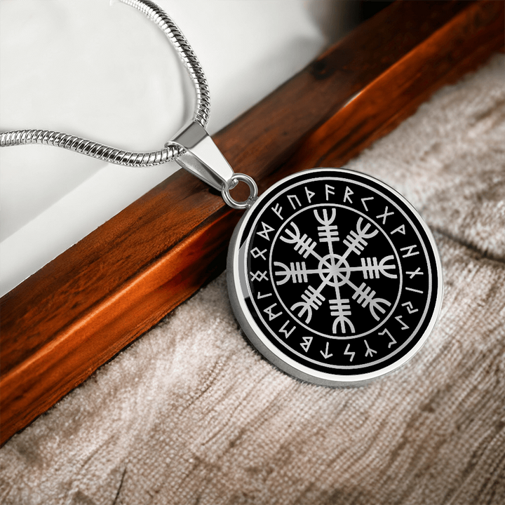 Vegvísir Compass Necklace