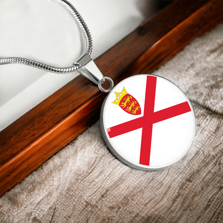 Jersey Flag Pendant Necklace