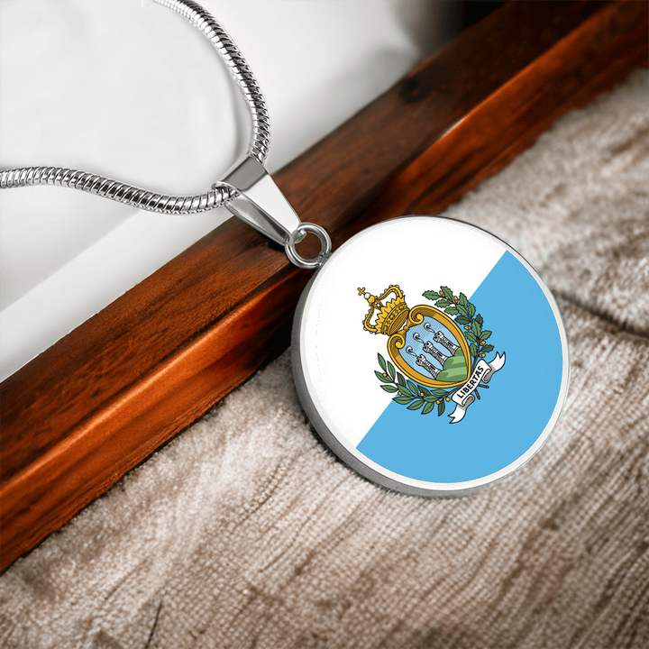 San Marino Flag Pendant Necklace