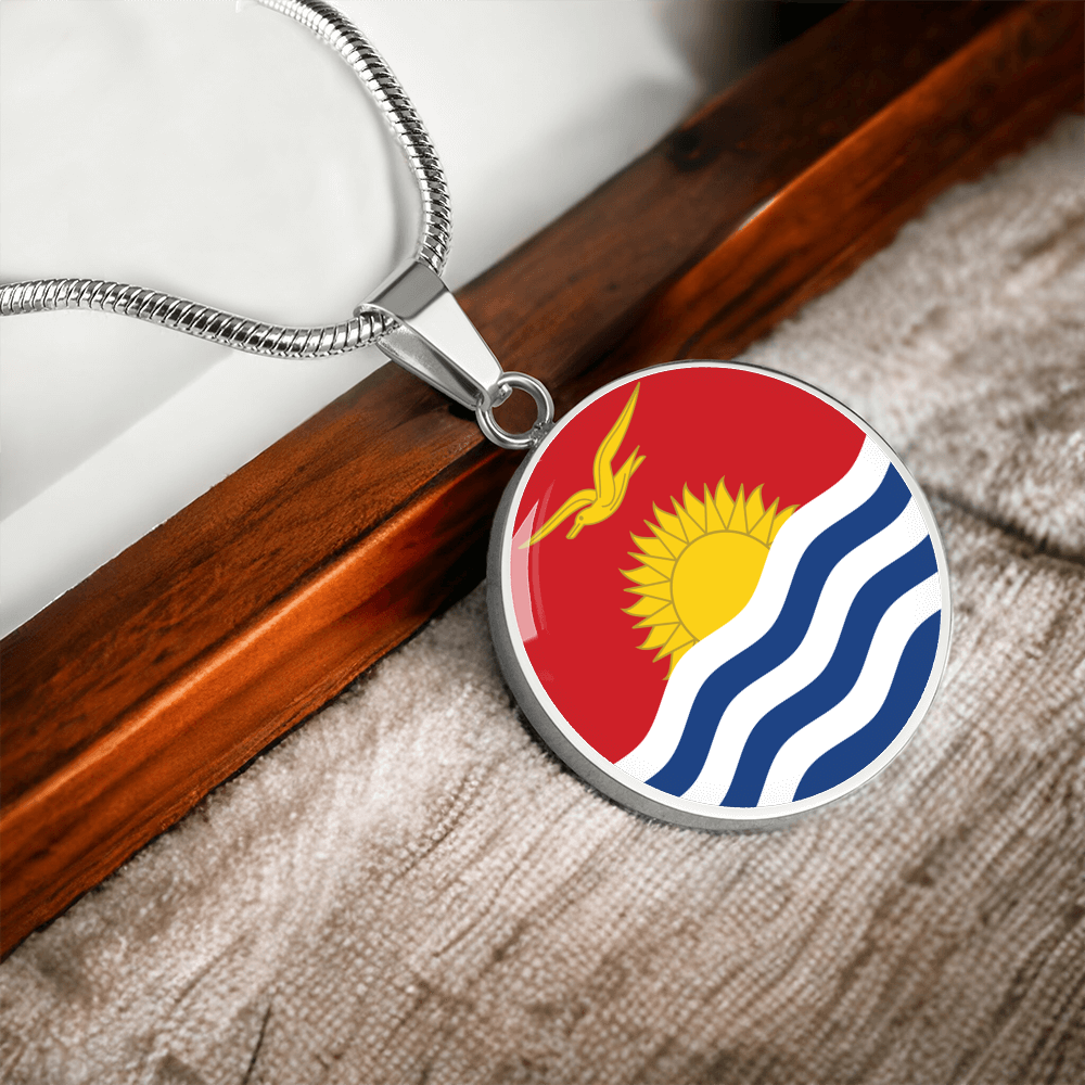 Kiribati Flag Pendant Necklace