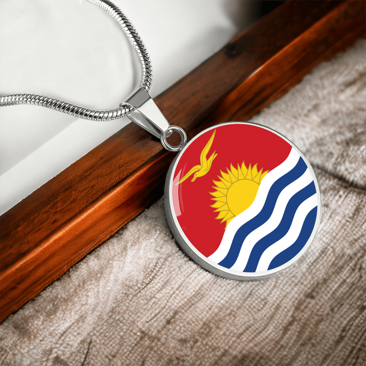 Kiribati Flag Pendant Necklace