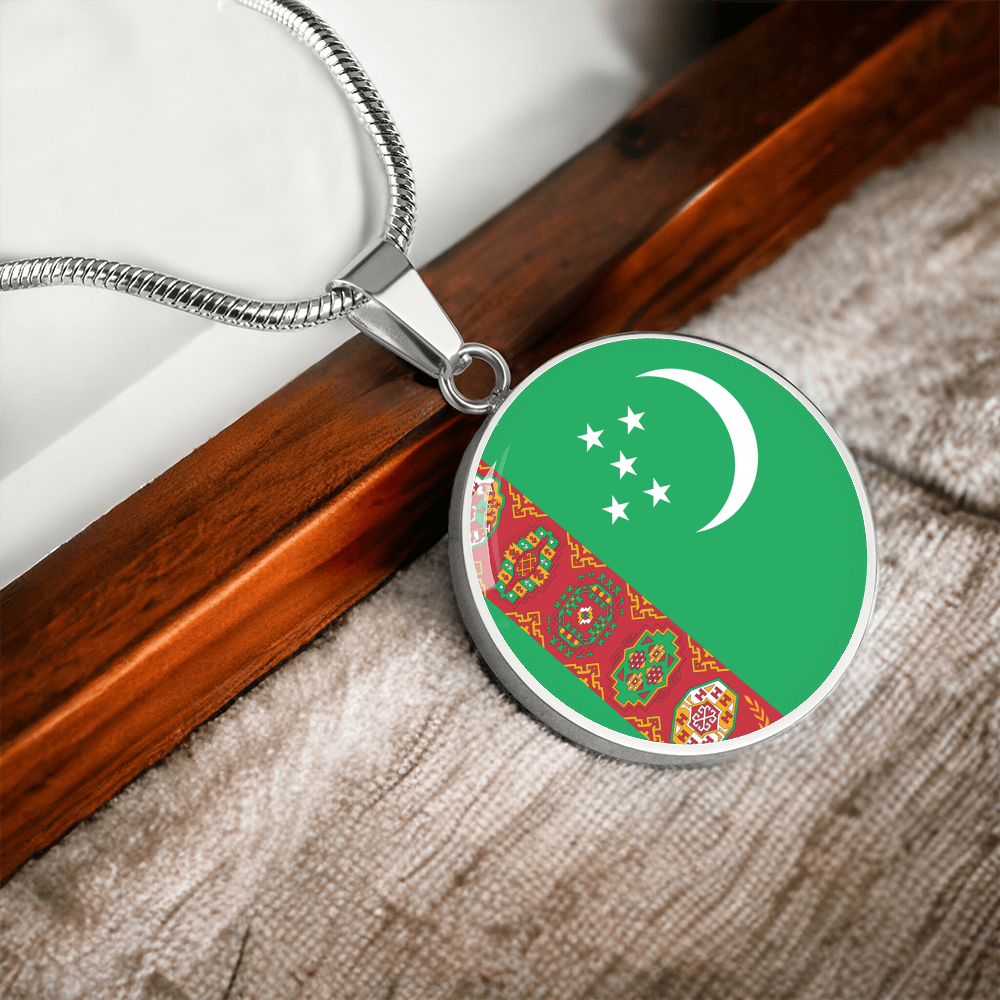 Turkmenistan Flag Pendant Necklace