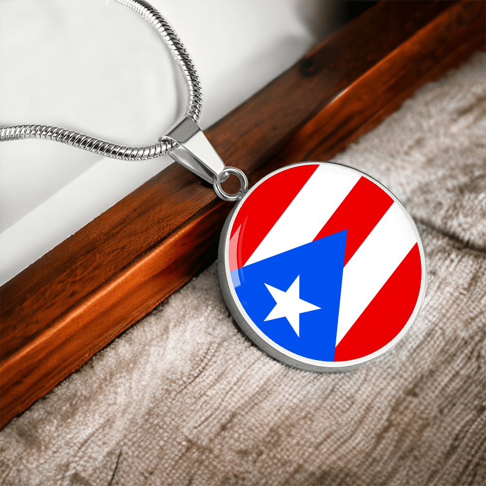 Puerto Rico Flag Pendant Necklace