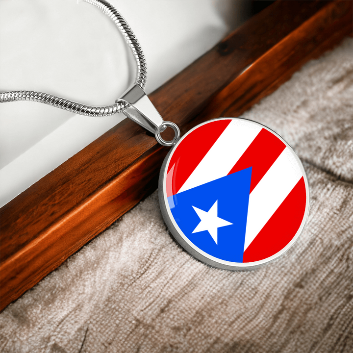 Puerto Rico Flag Pendant Necklace
