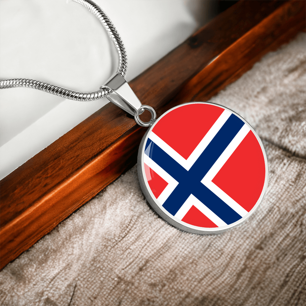Norway Flag Pendant Necklace