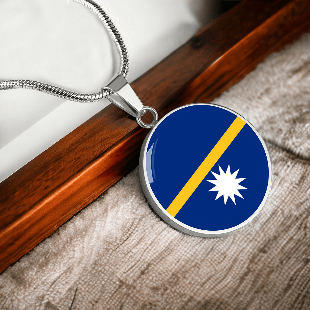 Nauru Flag Pendant Necklace