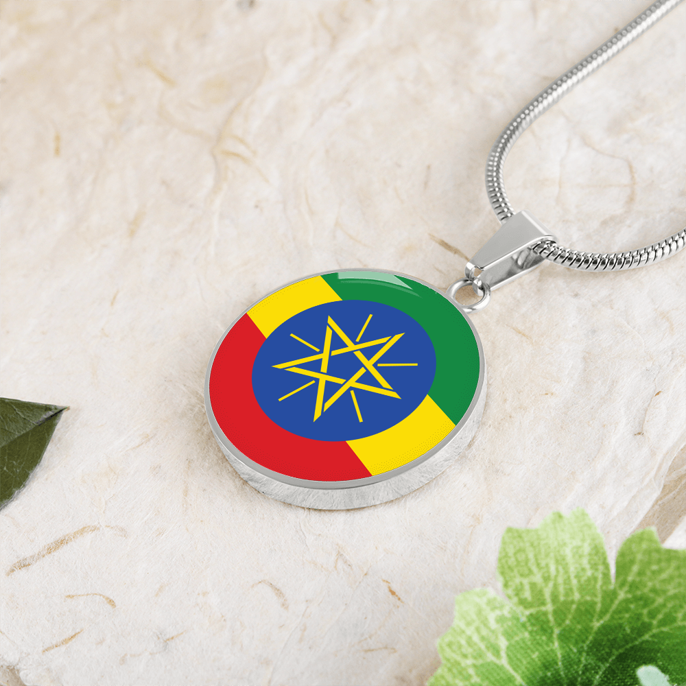Ethiopia Flag Pendant Necklace