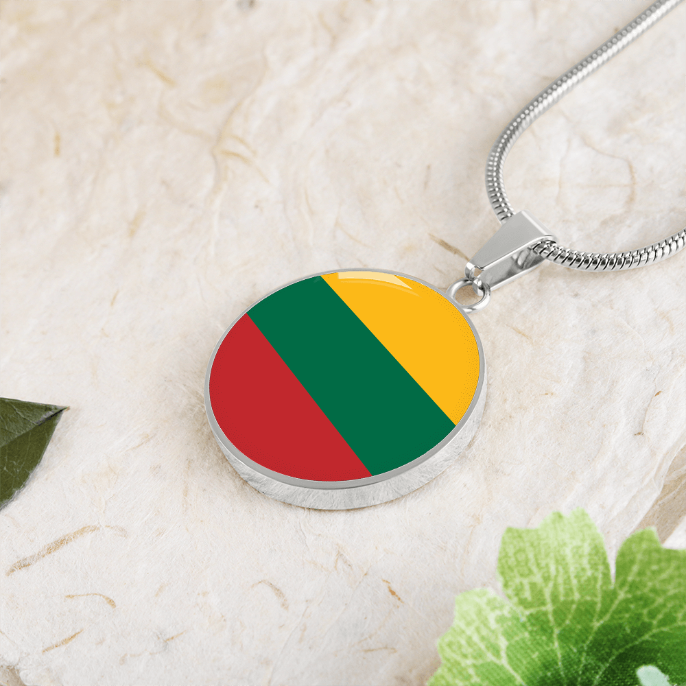Lithuania Flag Pendant Necklace