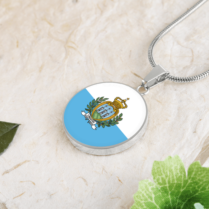San Marino Flag Pendant Necklace