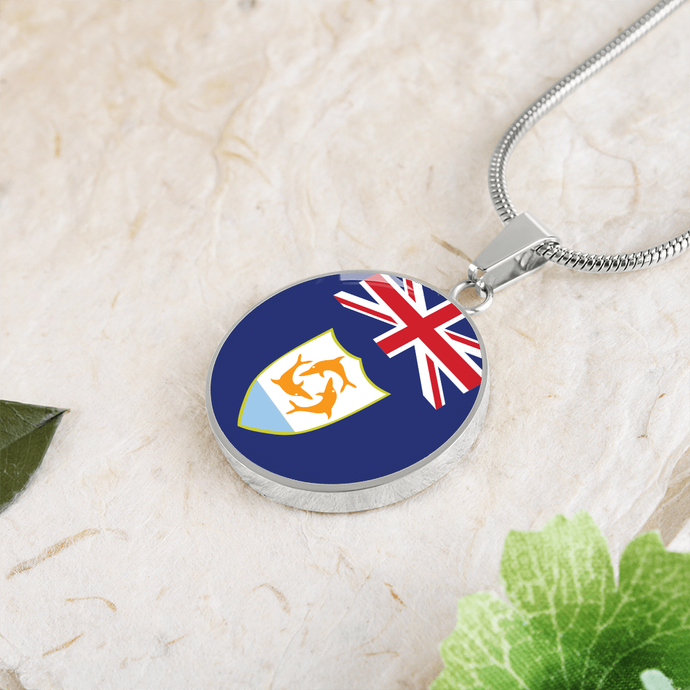 Anguilla Flag Pendant Necklace