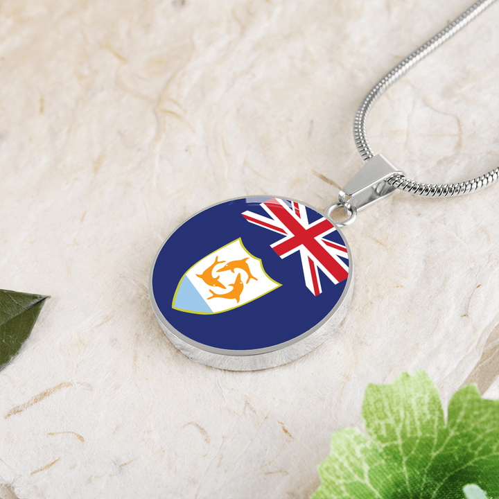 Anguilla Flag Pendant Necklace