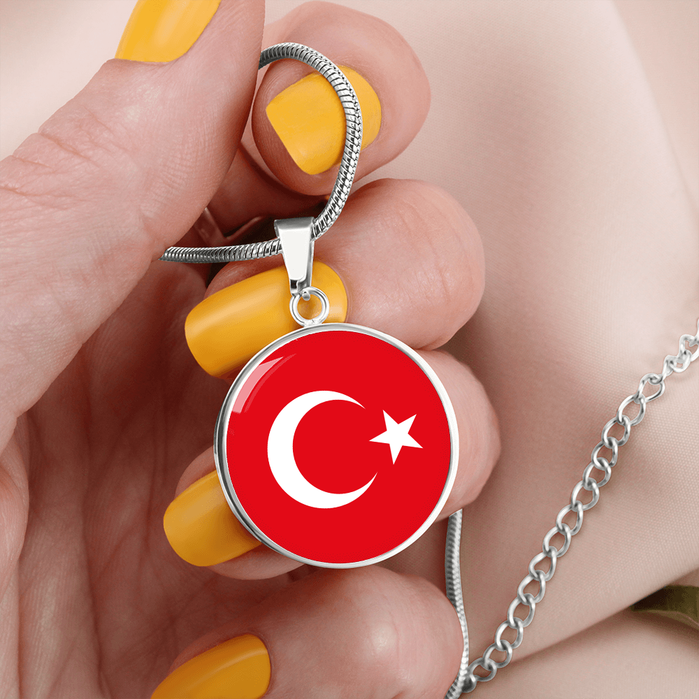 Turkey Flag Pendant Necklace
