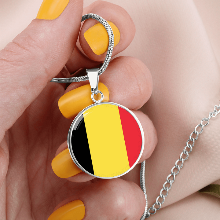 Belgium Flag Pendant Necklace