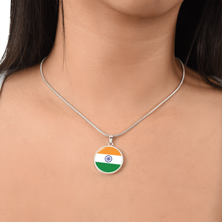 India Flag Pendant Necklace