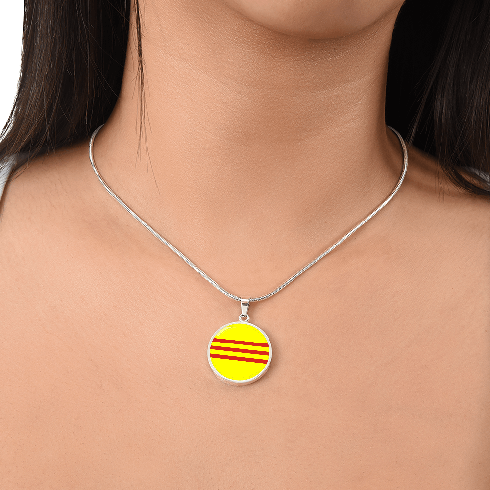 South Vietnam Flag Pendant Necklace