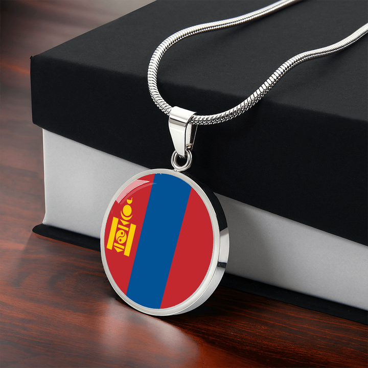 Mongolia Flag Pendant Necklace
