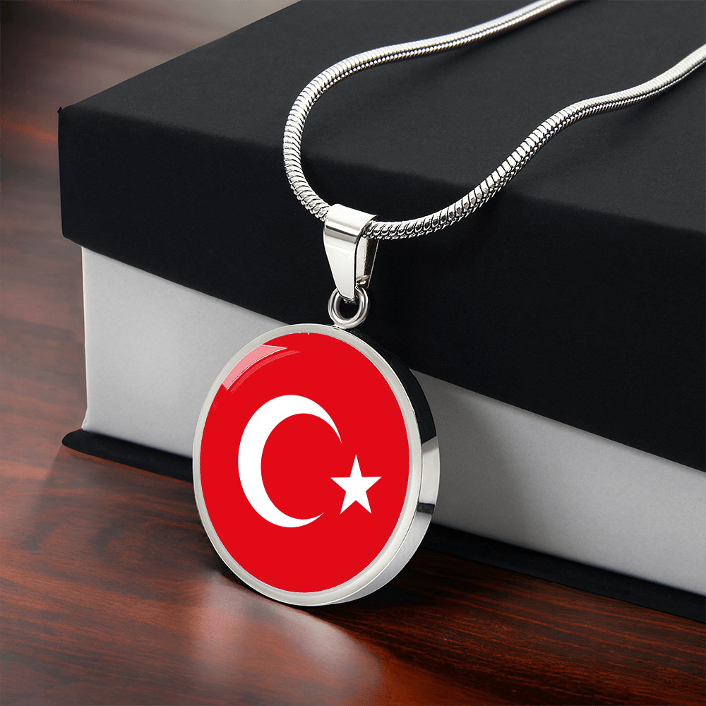 Turkey Flag Pendant Necklace
