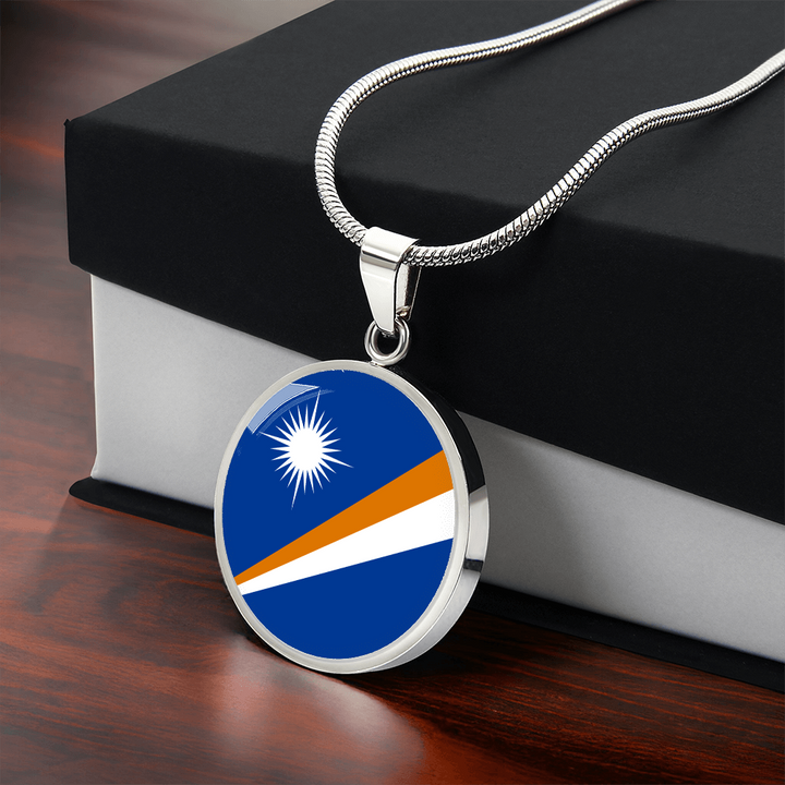 Marshall Islands Flag Pendant Necklace