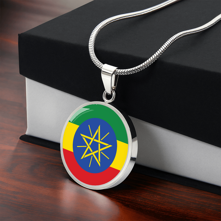 Ethiopia Flag Pendant Necklace