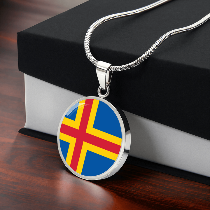 Åland Islands Flag Pendant Necklace
