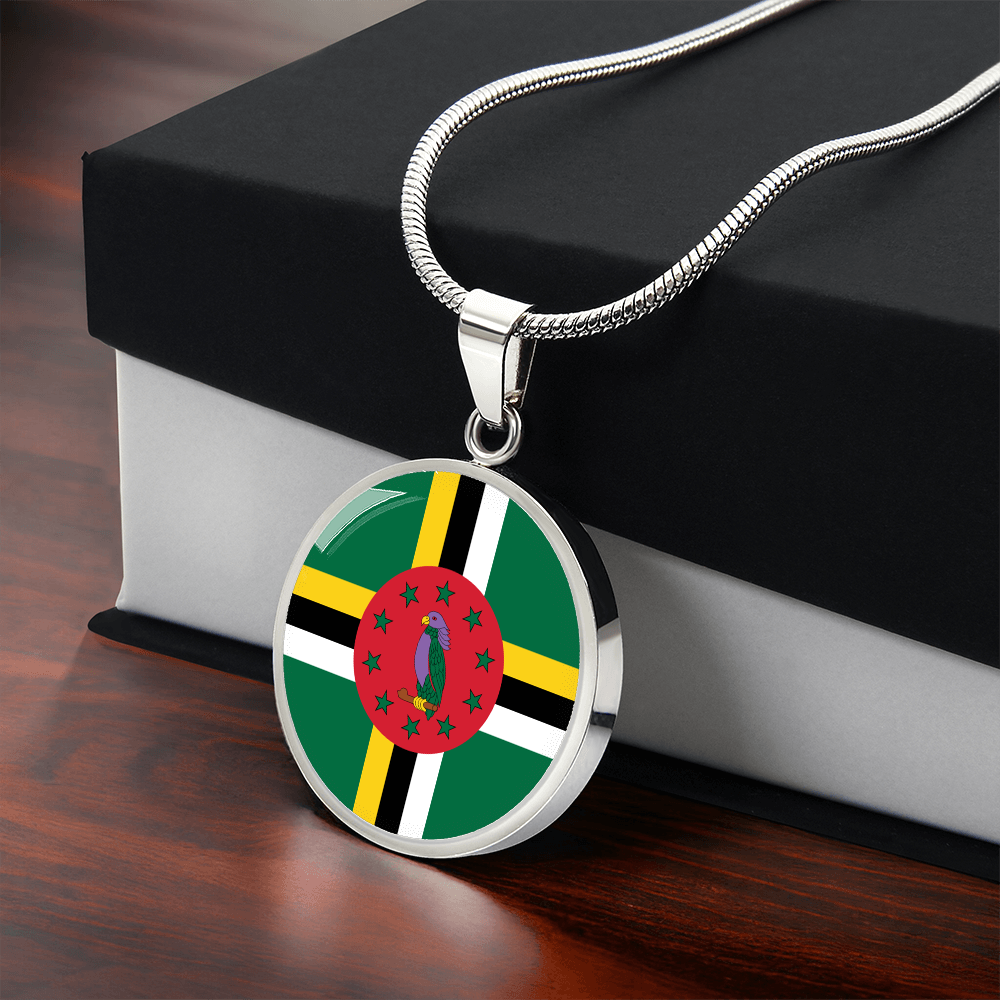 Dominica Flag Pendant Necklace