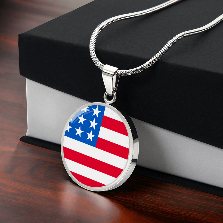 United States Flag Pendant Necklace